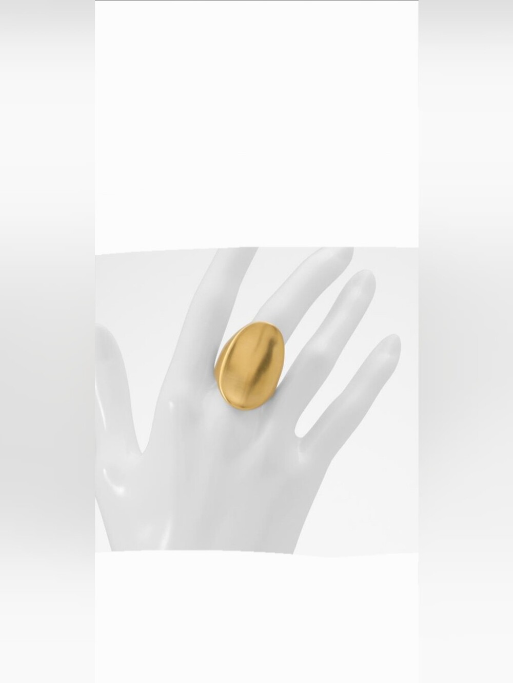 Aldo Reigna gold tone curved geometric modern minimalist brass style ring size 8